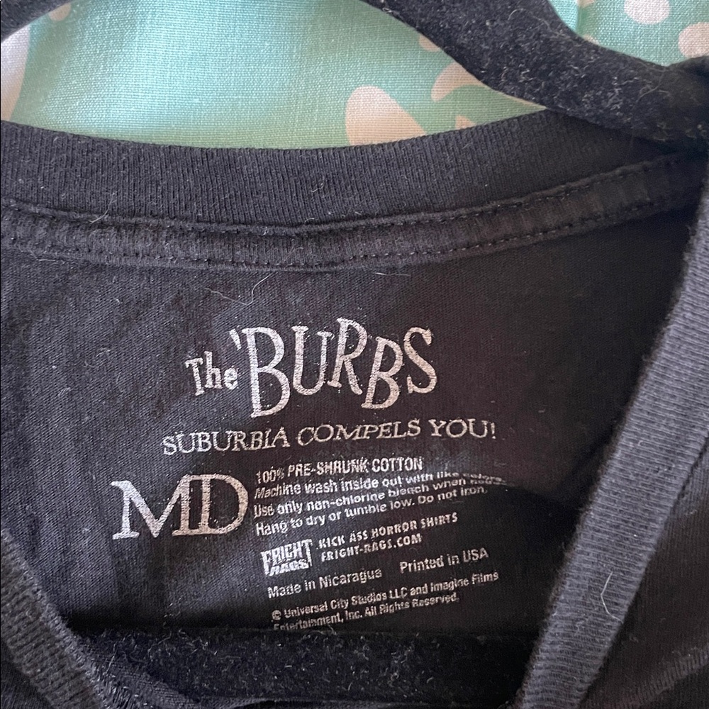 Fright Rags T-Shirt with Purple 'The 'Burbs' Graphic - Picture 2 of 2